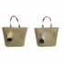 Geantă de Plajă DKD Home Decor Portocaliu Natural Bleumarin Fibră 49 x 18 x 37 cm (2 Unități)