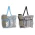 Geantă de Plajă DKD Home Decor Albastru Maro Verde Gri Mentă PVC Pânză 44 x 23 x 62 cm (2 Unități)