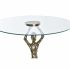 Masa laterală DKD Home Decor Geam Auriu* Aluminiu 46 x 46 x 57 cm