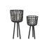 Set de ghivece DKD Home Decor Negru Bambus Colonial 36 x 36 x 78 cm (2 Unități)