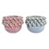 Vază DKD Home Decor Roz Turquoise Gresie Floare Mediterană 17 x 17 x 13,5 cm 19 x 19 x 13,5 cm (2 Unități)