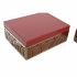 Casetă de Bijuterii DKD Home Decor Metal Geam Roșu Auriu* Lemn MDF 25 x 18 x 10 cm (2 Unități)