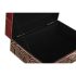 Casetă de Bijuterii DKD Home Decor Metal Geam Roșu Auriu* Lemn MDF 25 x 18 x 10 cm (2 Unități)