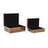Casetă de Bijuterii DKD Home Decor Metal Geam Roșu Auriu* Lemn MDF 25 x 18 x 10 cm (2 Unități)
