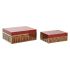 Casetă de Bijuterii DKD Home Decor Metal Geam Roșu Auriu* Lemn MDF 25 x 18 x 10 cm (2 Unități)