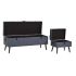 Cufăr de depozitare cu scaun DKD Home Decor Albastru Metal Poliester MDF (121 x 42 x 53 cm)