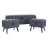 Cufăr de depozitare cu scaun DKD Home Decor Albastru Metal Poliester MDF (121 x 42 x 53 cm)
