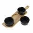 Tavă pentru gustari DKD Home Decor Negru Natural Salcâm Gresie 38 x 10 x 5,2 cm