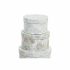 Set de cutii de depozitare, cu posibilitate de stivuire DKD Home Decor Bej Verde Carton (37,5 x 37,5 x 18 cm)