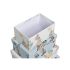 Set de cutii de depozitare, cu posibilitate de stivuire DKD Home Decor Albastru Alb Květiny Carton (43,5 x 33,5 x 15,5 cm)