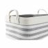 Set de Coșuri DKD Home Decor Dungi Gri Bumbac (40 x 30 x 23 cm) (2 Piese)