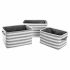Set de Coșuri DKD Home Decor Gri Dungi Bumbac (42 x 32 x 25 cm) (3 Piese)