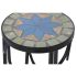 Set de 3 mese DKD Home Decor Albastru Ceramică Negru Forjare 30 x 30 x 69 cm (3 Piese)