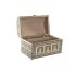 Casetă de Bijuterii DKD Home Decor 25 x 15,5 x 18 cm Șampanie Bej Lemn Aluminiu