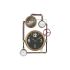 Ceas de Perete DKD Home Decor supape Geam Auriu* Fier (50,5 x 12 x 73 cm)