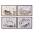 Tablou DKD Home Decor Brad Geam 70 x 50 x 2 cm Stârc (4 Piese)