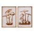 Tablou DKD Home Decor Geam 50 x 70 x 2,8 cm 50 x 2,8 x 70 cm Ciuperci (2 Unități)