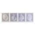 Tablou DKD Home Decor Geam Scoică 50 x 2 x 60 cm 50 x 60 x 2,5 cm (4 Piese)