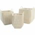 Set de Coșuri DKD Home Decor Bej Metal Bumbac (3 Piese) (37 x 37 x 45 cm)