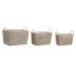 Set de Coșuri DKD Home Decor Bej Metal 39 x 29 x 31 cm 3 Piese