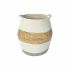 Coș DKD Home Decor Alb Natural Aluminiu Fibră naturală 30 x 30 x 40 cm