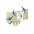 Decorațiune de Perete DKD Home Decor Albastru Auriu* Pasăre 84,5 x 8,3 x 72,4 cm