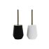 Perie pentru toaletă DKD Home Decor Alb Negru Oțel inoxidabil polistiren 12 x 12 x 34,5 cm (2 Unități)