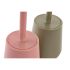 Perie pentru toaletă DKD Home Decor Verde Roz polistiren 12 x 12 x 34,5 cm (2 Unități)