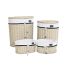 Set de Coșuri DKD Home Decor 51 x 38 x 58 cm Bej Poliester Alb răchită