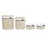Set de Coșuri DKD Home Decor 51 x 38 x 58 cm Bej Poliester Alb răchită