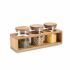 Set de 3 tuburi DKD Home Decor 31 x 11 x 11,5 cm Natural Bambus Sticlă borosilicată
