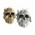 Figură Decorativă DKD Home Decor Auriu* Argintiu Craniu 16,5 x 10,5 x 11,5 cm (2 Unități)