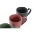 Set de 4 Căni tip Halbă DKD Home Decor Verde Roz Natural Gri închis Gresie 160 ml 17 x 12 x 39 cm