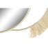 Oglindă de perete DKD Home Decor Auriu* Natural Franjuri Boho 89 x 2 x 40 cm
