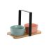 Set de Aperitiv DKD Home Decor 20 x 10,5 x 14 cm Porțelan Multicolor 3 Piese