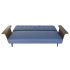 Canapea extensibilă DKD Home Decor Negru Albastru Metal Maro Poliester Lemn de eucalipt (203 x 87 x 81 cm)
