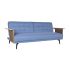 Canapea extensibilă DKD Home Decor Negru Albastru Metal Maro Poliester Lemn de eucalipt (203 x 87 x 81 cm)
