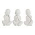 Figură Decorativă DKD Home Decor 24 x 22 x 39 cm Alb Călugăr Oriental (3 Piese)