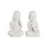 Figură Decorativă DKD Home Decor 25,5 x 19 x 39 cm Alb Călugăr Oriental (2 Unități)
