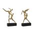 Figură Decorativă DKD Home Decor 21 x 5,5 x 25,5 cm Negru Auriu* Gimnast / Gimnastă (2 Unități)