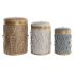Set de Coșuri DKD Home Decor Multicolor Bambus Boho 46 x 46 x 58 cm