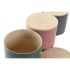 Staniu DKD Home Decor Bambus 2,6 L 18 x 18 x 16 cm (3 Unități)