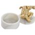 Figură Decorativă DKD Home Decor Alb Auriu* Tropical Maimuțe 10,5 x 10,5 x 18,5 cm (3 Piese)