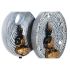 Figură Decorativă DKD Home Decor 25 x 6,7 x 25,6 cm Bej Albastru Buda Oriental (2 Unități)