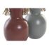 Vază DKD Home Decor 14 x 13 x 24 cm Gri Metal Teracotă (2 Unități)