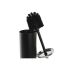 Perie pentru toaletă DKD Home Decor 10 x 10 x 38,4 cm Argintiu Negru Metal Oțel inoxidabil