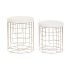 Suport pentru Picioare DKD Home Decor Bej Auriu* Metal Poliester Alb Modern (38 x 38 x 44 cm) (35 x 35 x 40 cm)