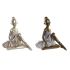 Figură Decorativă DKD Home Decor 19 x 13,5 x 17,5 cm Roz Liliachiu Balerină Romantic (2 Unități)