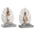 Figură Decorativă DKD Home Decor 16 x 7,5 x 21 cm Gri Alb Yoga (2 Unități)