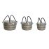Set de Coșuri DKD Home Decor Poliester Pompoane 43 x 43 x 43 cm Iarbă de mare